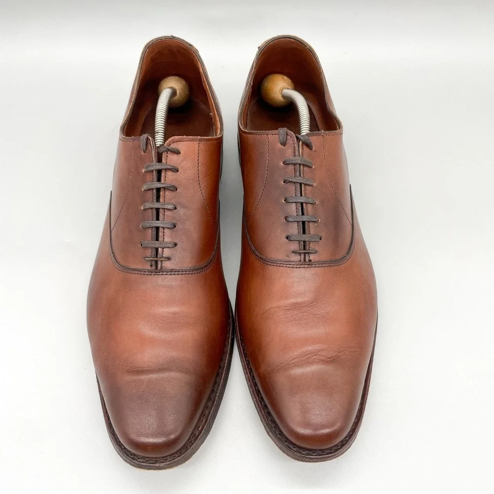 Allen Edmonds Carlyle Plain Toe Oxford Mens 13 D Brown Leather Dress Shoes Derby
